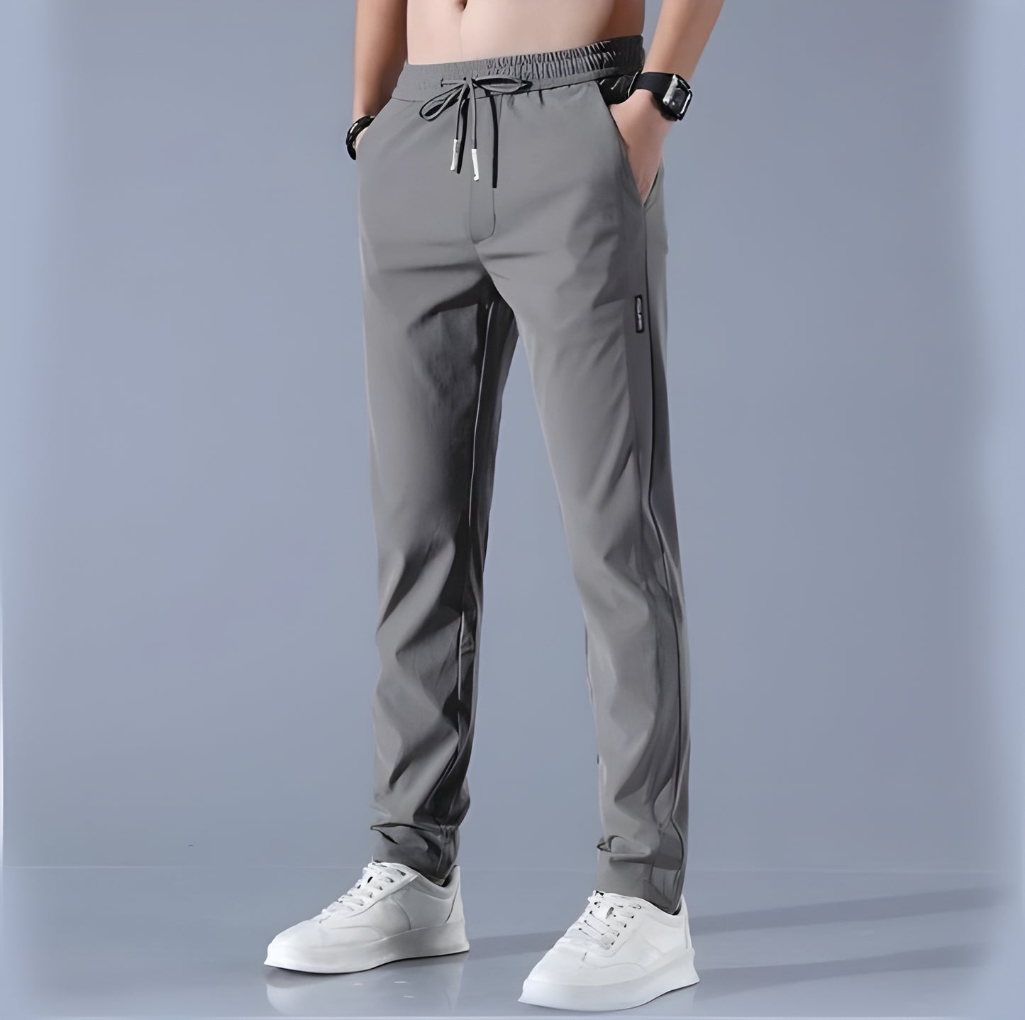 🔥Buy1 Get 1 Free 💥🤩PREMIUM MEN'S HIGH STRETCH SKINNY LYCRA PANTS(Black & Gray) 🔥