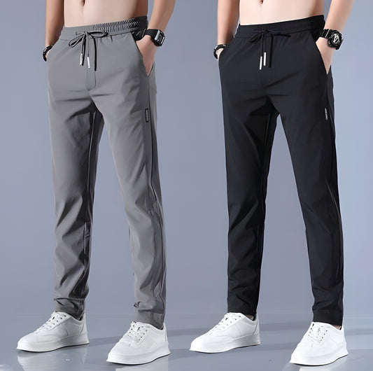 🔥Buy1 Get 1 Free 💥🤩PREMIUM MEN'S HIGH STRETCH SKINNY LYCRA PANTS(Black & Gray) 🔥